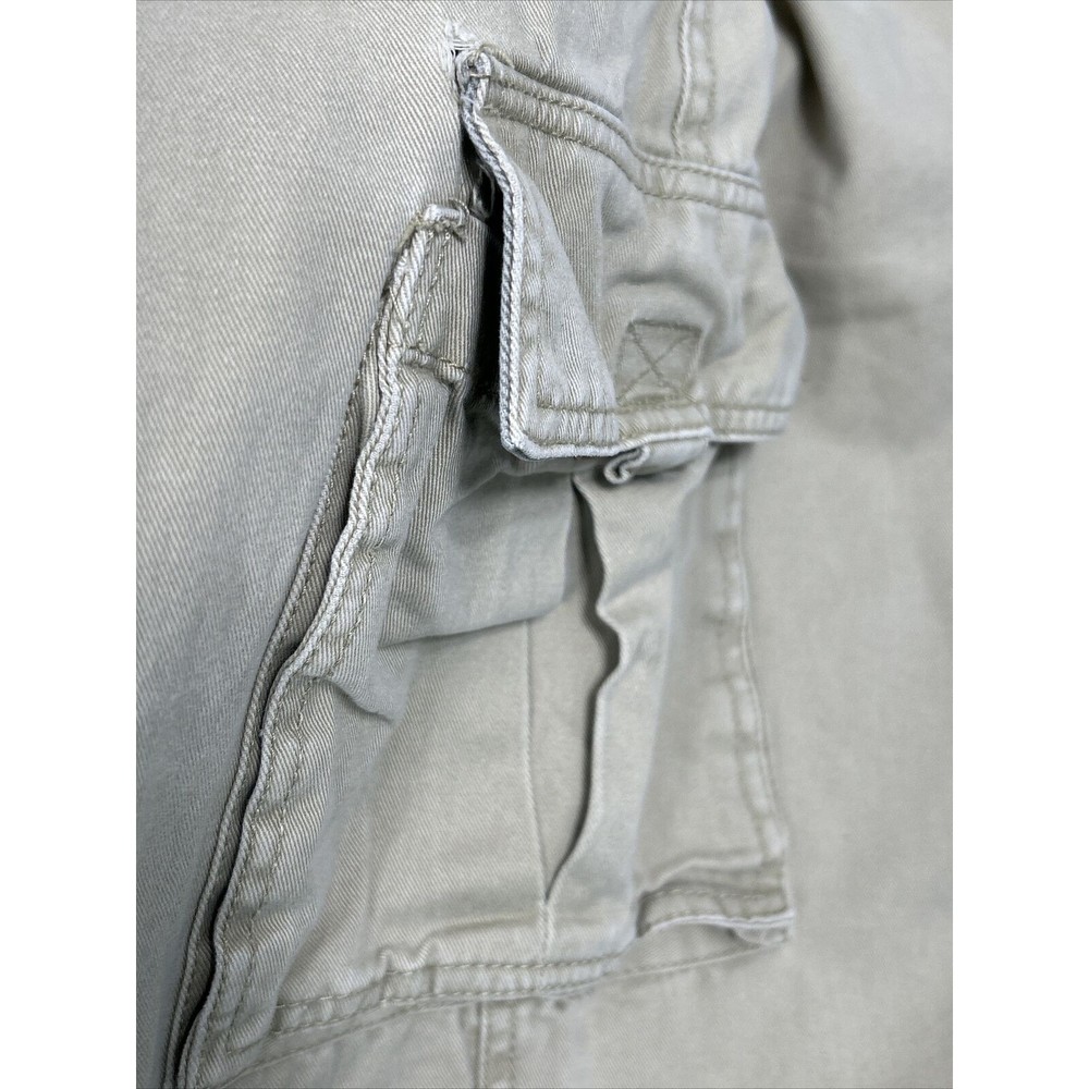 Vtg Y2k Plugg Cargo Pants Beige Khaki 38x34 Skater Baggy Jnco Big Pockets READ - Picture 9 of 10